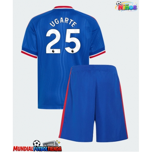 Camiseta Manchester United Manuel Ugarte #25 Segunda Equipación Replica 2026-27 para niños mangas cortas (+ Pantalones cortos)